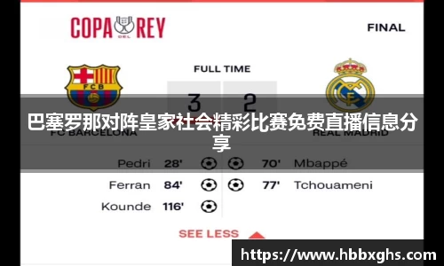 巴塞罗那对阵皇家社会精彩比赛免费直播信息分享